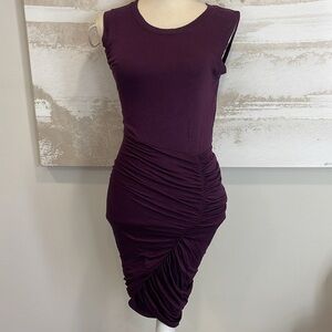 BCBG MaxAzria Fitted Bordeaux Color Asymmetrical Dress (NWOT)
